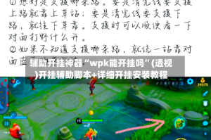 辅助开挂神器“wpk能开挂吗”(透视)开挂辅助脚本+详细开挂安装教程