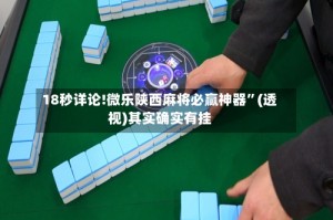 18秒详论!微乐陕西麻将必赢神器”(透视)其实确实有挂