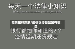 疫情银行新政/疫情银行新政策有哪些
