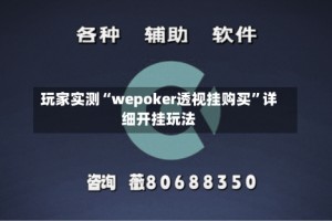 玩家实测“wepoker透视挂购买”详细开挂玩法