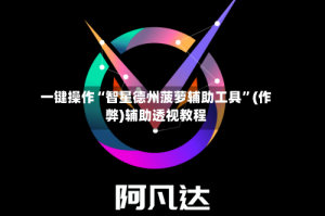 一键操作“智星德州菠萝辅助工具”(作弊)辅助透视教程