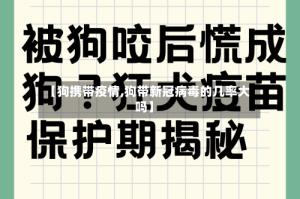 【狗携带疫情,狗带新冠病毒的几率大吗】