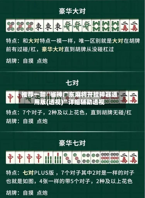 推荐一款“雀神广东麻将开挂神器通用版(透视)”详细辅助透视-第1张图片