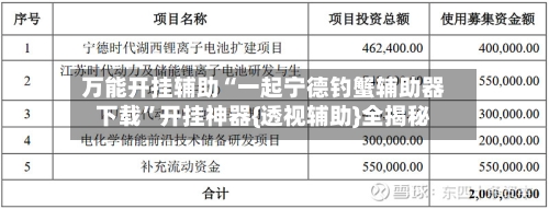 万能开挂辅助“一起宁德钓蟹辅助器下载”开挂神器{透视辅助}全揭秘-第3张图片