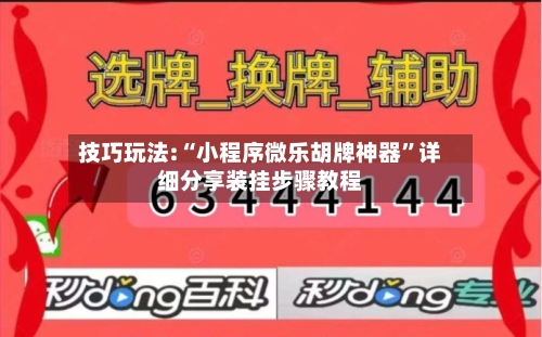 技巧玩法:“小程序微乐胡牌神器”详细分享装挂步骤教程-第1张图片